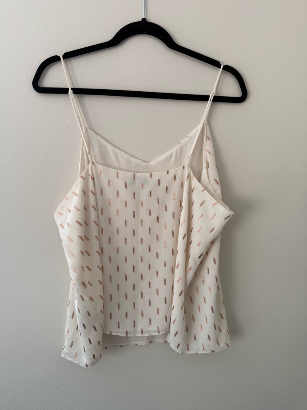 Women’s Tank Top Chiffon Cream Cami with Rose Gold Accents Nine West XXL - Picture 8 of 10